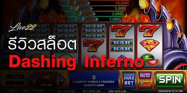 รีวิวเกมสล็อต Dashing Inferno Live22