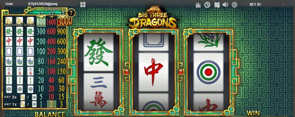 หน้าเล่นเกมสล็อตออนไลน์ Big Three Dragons