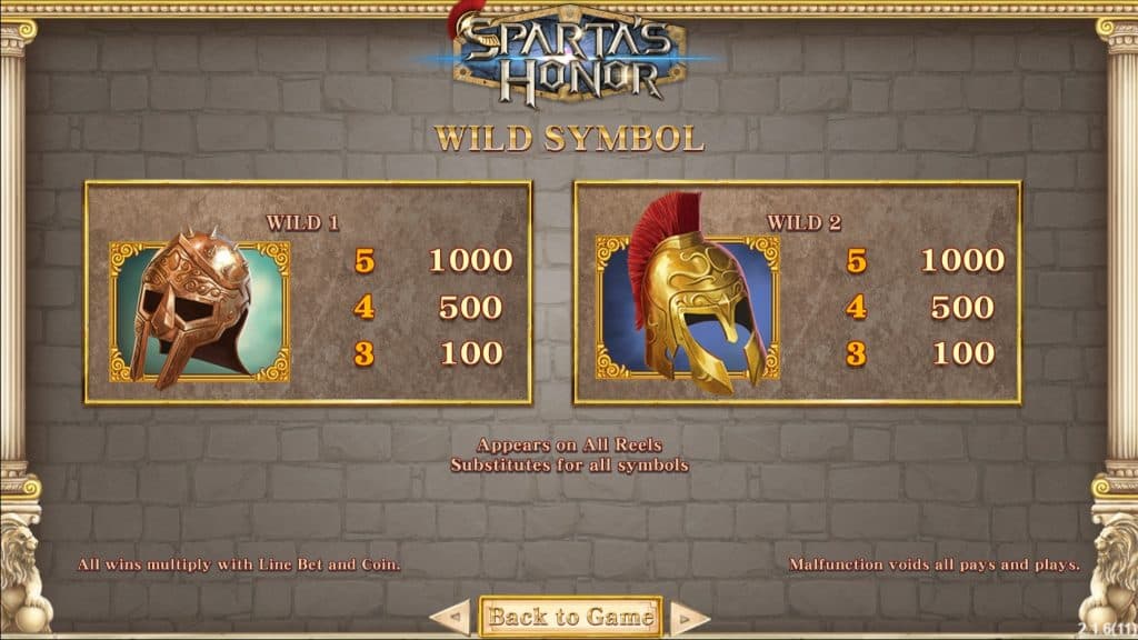 สัญลักษณ์ Wild เกม Sparta's Honor
